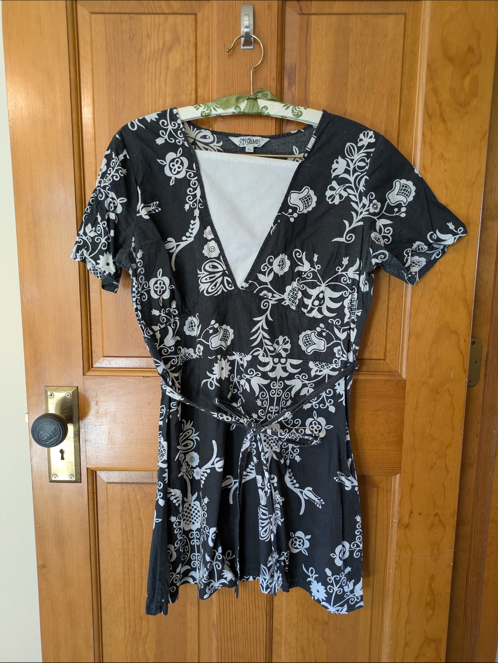 Black & White Floral Wrap Dress - Women